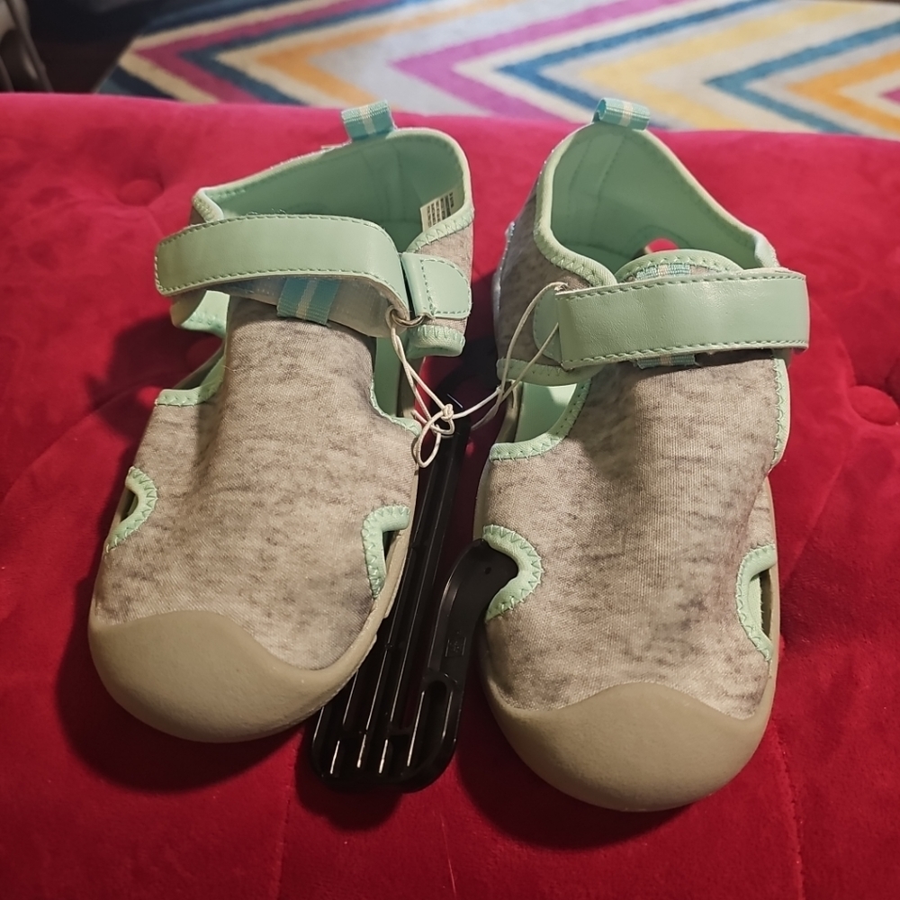 NWT Kids Size 2 Big Girls Wave Zone Kai Grah Aqua Sandals Water Shoes